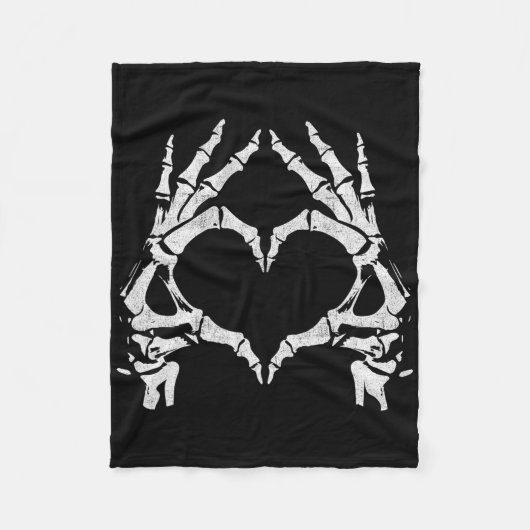 Skeleton Heart Hands - Halloween - Skeleton Hands Fleece Deken (Voorkant)