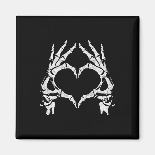 Skeleton Heart Hands - Halloween - Skeleton Hands Magneet (Voorkant)