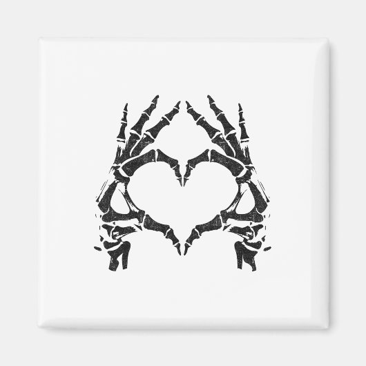 Skeleton Heart Hands - Halloween - Skeleton Hands Magneet (Voorkant)