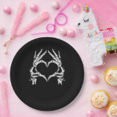 Skeleton Heart Hands - Halloween - Skeleton Hands Papieren Bordje (Feest)