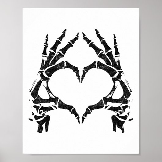 Skeleton Heart Hands - Halloween - Skeleton Hands Poster (Voorkant)