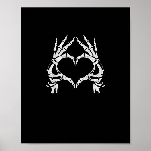 Skeleton Heart Hands - Halloween - Skeleton Hands Poster (Voorkant)