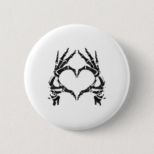 Skeleton Heart Hands - Halloween - Skeleton Hands Ronde Button 5,7 Cm