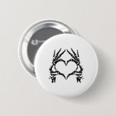 Skeleton Heart Hands - Halloween - Skeleton Hands Ronde Button 5,7 Cm (Voorkant /achterkant)