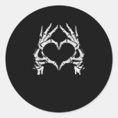 Skeleton Heart Hands - Halloween - Skeleton Hands Ronde Sticker (Voorkant)