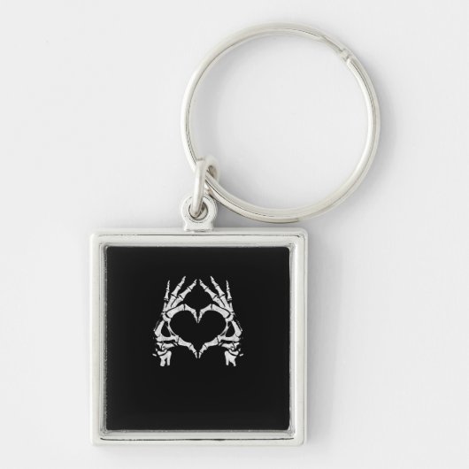 Skeleton Heart Hands - Halloween - Skeleton Hands Sleutelhanger (Voorkant)