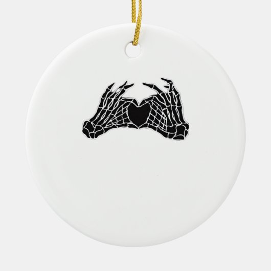 Skeleton Heart Hands - Klassiek Keramisch Ornament (Voorkant)