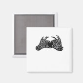 Skeleton Heart Hands - Klassiek Magneet (Voorkant / Achterkant)
