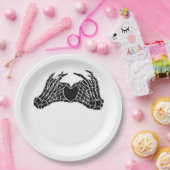 Skeleton Heart Hands - Klassiek Papieren Bordje (Feest)