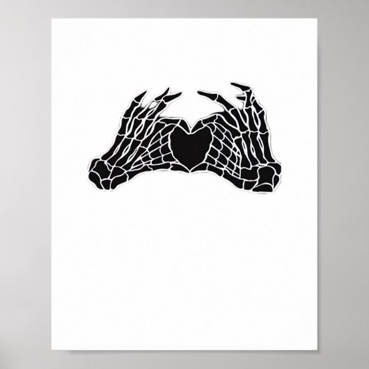 Skeleton Heart Hands - Klassiek Poster (Voorkant)