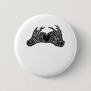 Skeleton Heart Hands - Klassiek Ronde Button 5,7 Cm