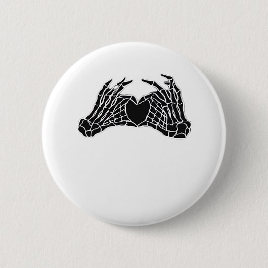 Skeleton Heart Hands - Klassiek Ronde Button 5,7 Cm (Voorkant)