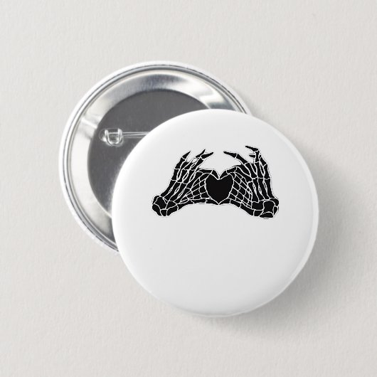 Skeleton Heart Hands - Klassiek Ronde Button 5,7 Cm (Voorkant /achterkant)