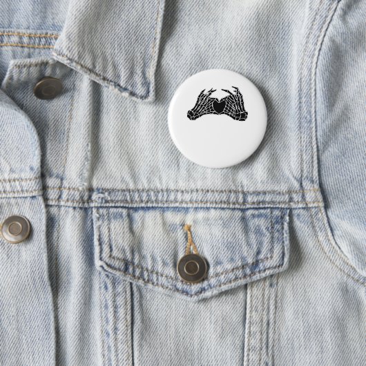 Skeleton Heart Hands - Klassiek Ronde Button 5,7 Cm (In situ)