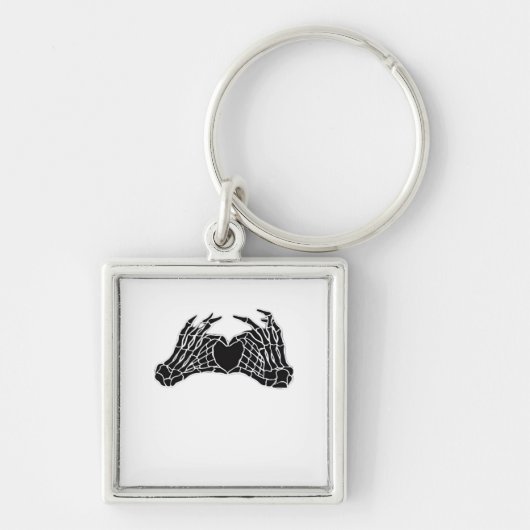Skeleton Heart Hands - Klassiek Sleutelhanger (Voorkant)