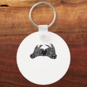 Skeleton Heart Hands - Klassiek Sleutelhanger (Voorkant)