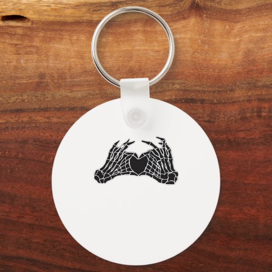 Skeleton Heart Hands - Klassiek Sleutelhanger (Voorkant)