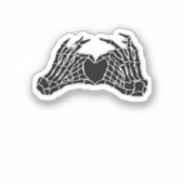 Skeleton Heart Hands - Klassiek Sticker (Voorkant)