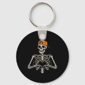 Skeleton Heart Hands Pose Halloween Love Funny Men Sleutelhanger (Voorkant)