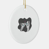 Skeleton Heart Hands Promise Keramisch Ornament (Rechts)