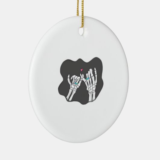 Skeleton Heart Hands Promise Keramisch Ornament (Rechts)