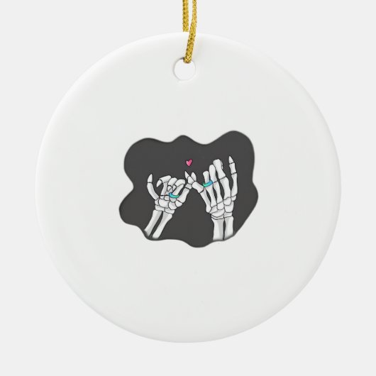 Skeleton Heart Hands Promise Keramisch Ornament (Voorkant)