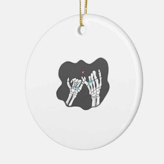 Skeleton Heart Hands Promise Keramisch Ornament (Links)
