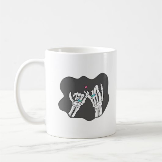Skeleton Heart Hands Promise Koffiemok (Links)
