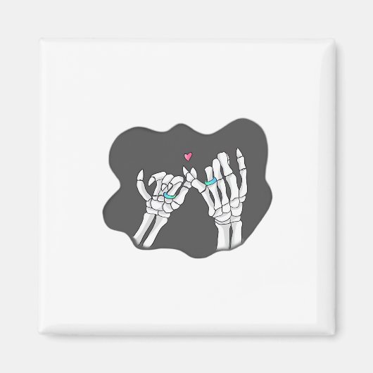 Skeleton Heart Hands Promise Magneet (Voorkant)