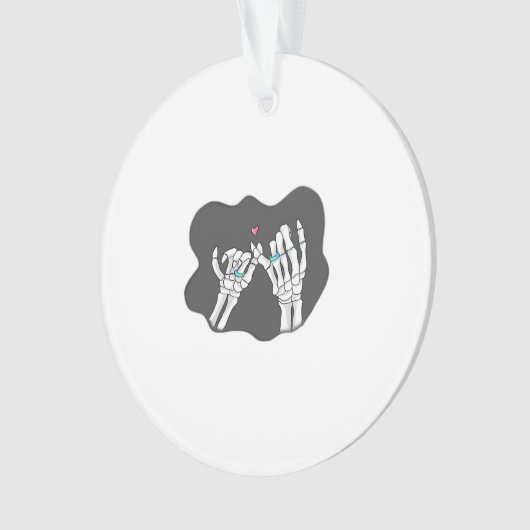 Skeleton Heart Hands Promise Ornament (voorkant)