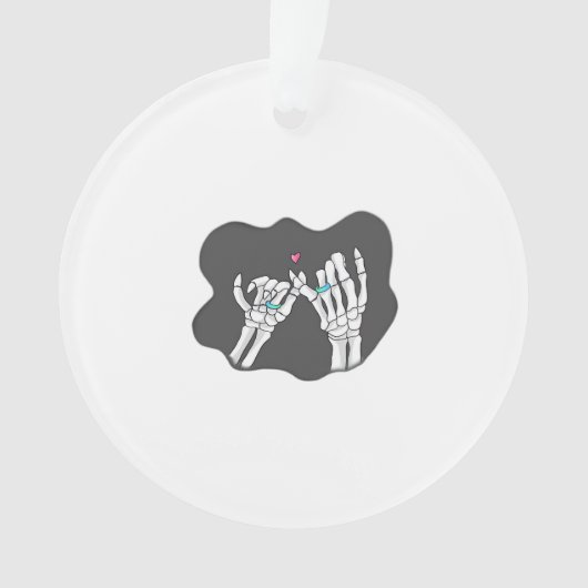Skeleton Heart Hands Promise Ornament (voorkant)
