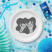 Skeleton Heart Hands Promise Papieren Bordje (Feest)