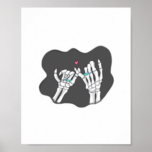 Skeleton Heart Hands Promise Poster (Voorkant)