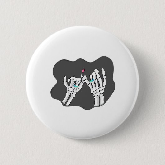 Skeleton Heart Hands Promise Ronde Button 5,7 Cm (Voorkant)