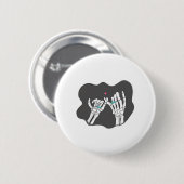 Skeleton Heart Hands Promise Ronde Button 5,7 Cm (Voorkant /achterkant)