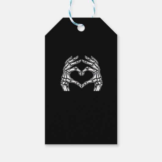 Skeleton Heart Hands Sign Halloween Kostuum Basic Cadeaulabel (Voorkant)