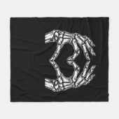 Skeleton Heart Hands Sign Halloween Kostuum Basic Fleece Deken (Voorkant (Horizontaal))