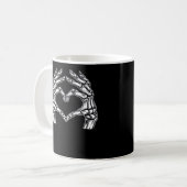 Skeleton Heart Hands Sign Halloween Kostuum Basic Koffiemok (Voorkant links)