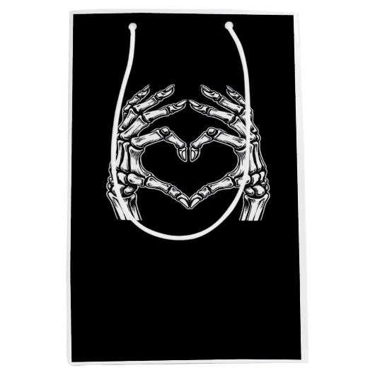 Skeleton Heart Hands Sign Halloween Kostuum Basic Medium Cadeauzakje (Voorkant)