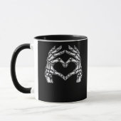 Skeleton Heart Hands Sign Halloween Kostuum Basic Mok (Links)