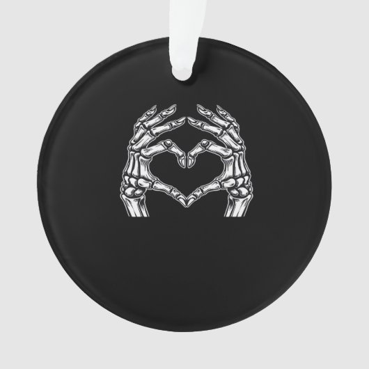 Skeleton Heart Hands Sign Halloween Kostuum Basic Ornament (voorkant)