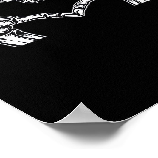 Skeleton Heart Hands Sign Halloween Kostuum Basic Poster (Hoek)