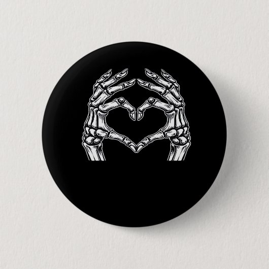 Skeleton Heart Hands Sign Halloween Kostuum Basic Ronde Button 5,7 Cm (Voorkant)