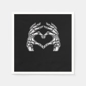 Skeleton Heart Hands Sign Halloween Kostuum Basic Servet (Voorkant)