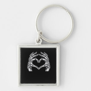 Skeleton Heart Hands Sign Halloween Kostuum Basic Sleutelhanger