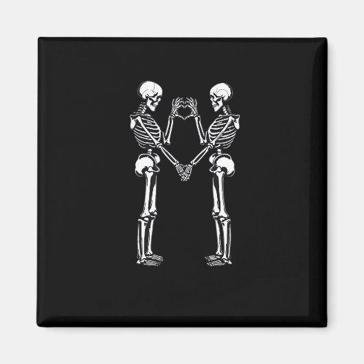 Skeleton Heart Hands Sign Halloween Kostuum Classi Magneet (Voorkant)