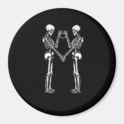 Skeleton Heart Hands Sign Halloween Kostuum Classi Magneet (Voorkant)
