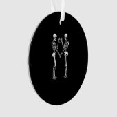 Skeleton Heart Hands Sign Halloween Kostuum Classi Ornament (voorkant)