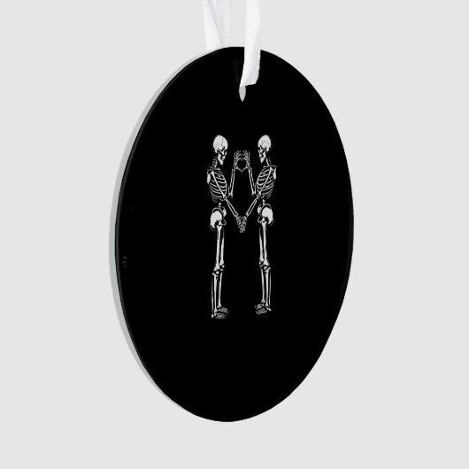 Skeleton Heart Hands Sign Halloween Kostuum Classi Ornament (voorkant)