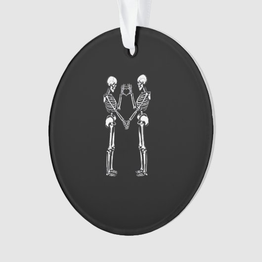 Skeleton Heart Hands Sign Halloween Kostuum Classi Ornament (voorkant)